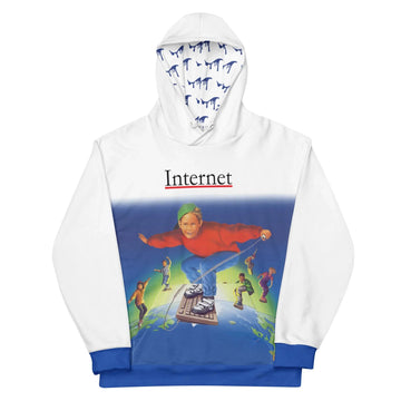 Channeling the surreal aesthetic of vintage 90s educational software, this airbrushed design depicts a youth surfing a deep indigo starry void atop a floating beige QWERTY keyboard. Contact us with accessibility feedback, we'd love to help!