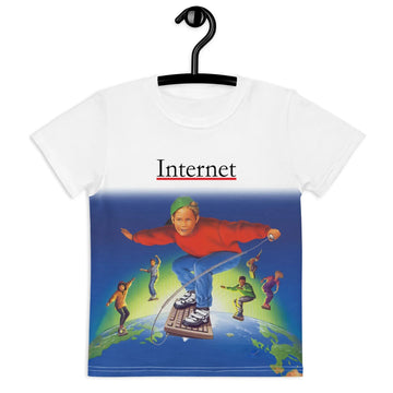 A gradient transitions from blank canvas white to deep hyperlink blue beneath the text "Internet" (accented by an alert red underline). Contact us with accessibility feedback, we'd love to help!