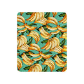 Banana Pattern Sherpa Blankets in Tropical Teal Harvest. REACH Compliant, Zero-Wastewater Printing, Made-to-Order (Zero Overproduction).
