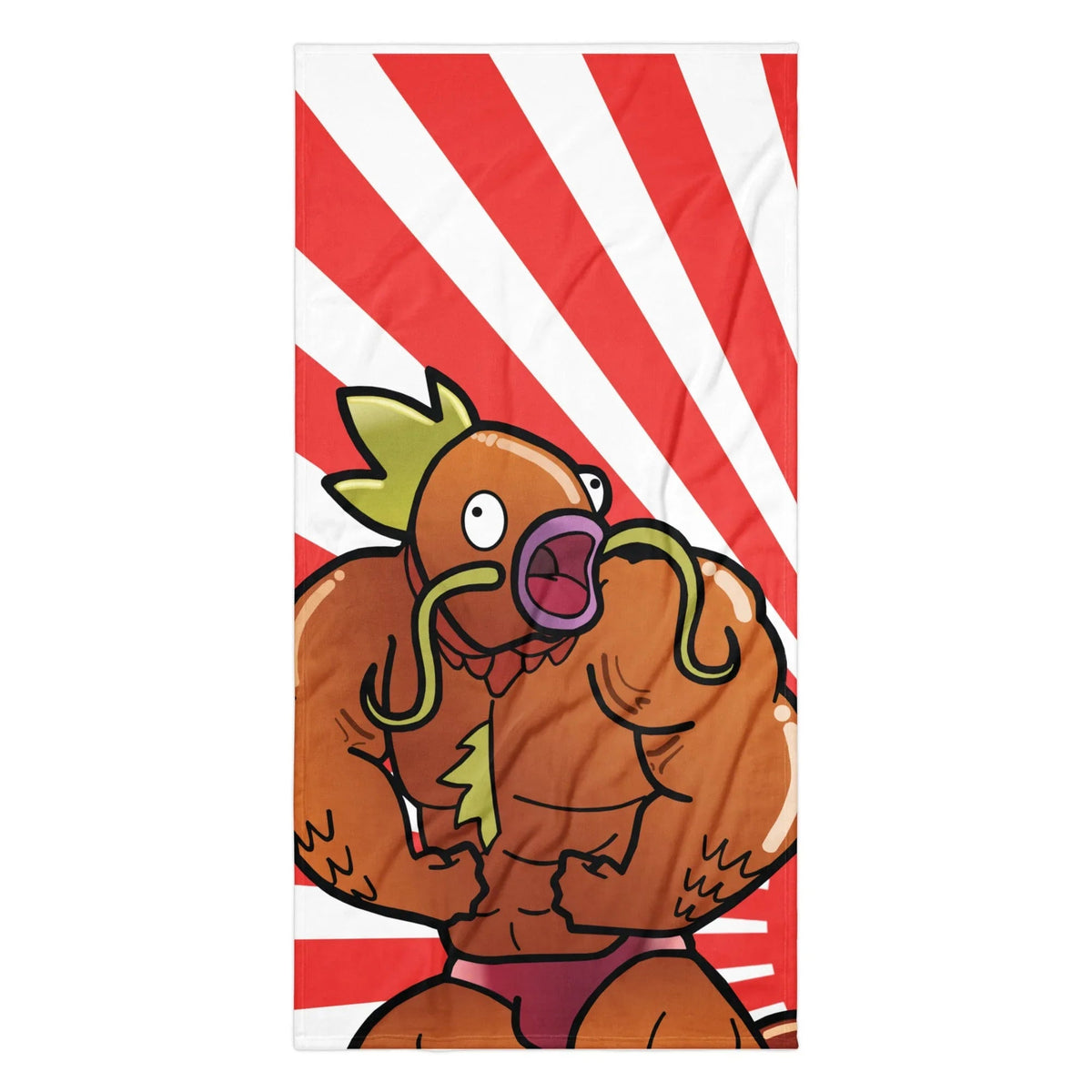 A pumpkin orange parody of a famous RPG water monster is reimagined here with an exaggerated, hyper-muscular bodybuilder physique. Contact us with accessibility feedback, we'd love to help!