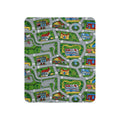 Car Carpet City Sherpa Blankets in Nostalgic Roadmap Green. REACH Compliant, Zero-Wastewater Printing, Made-to-Order (Zero Overproduction).