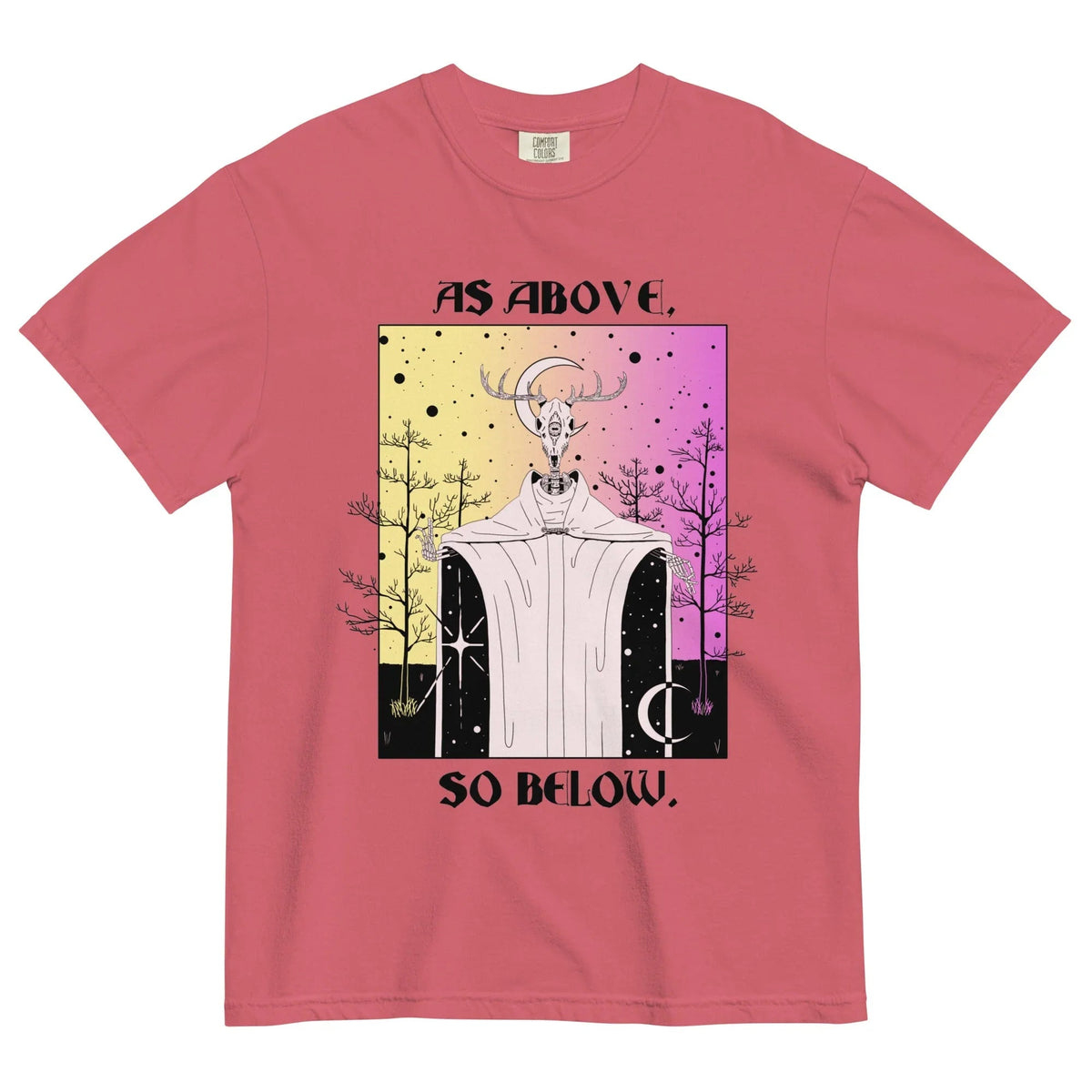 Cosmos T-Shirt in Mystic Twilight Gradient. OEKO-TEX® 100, WRAP Certified, US Cotton Trust Protocol.