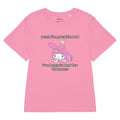 A bright bubblegum pink backdrop features a kawaii white rabbit wearing a magenta orchid hood over its floppy ears. Contact us with accessibility feedback, we'd love to help!
