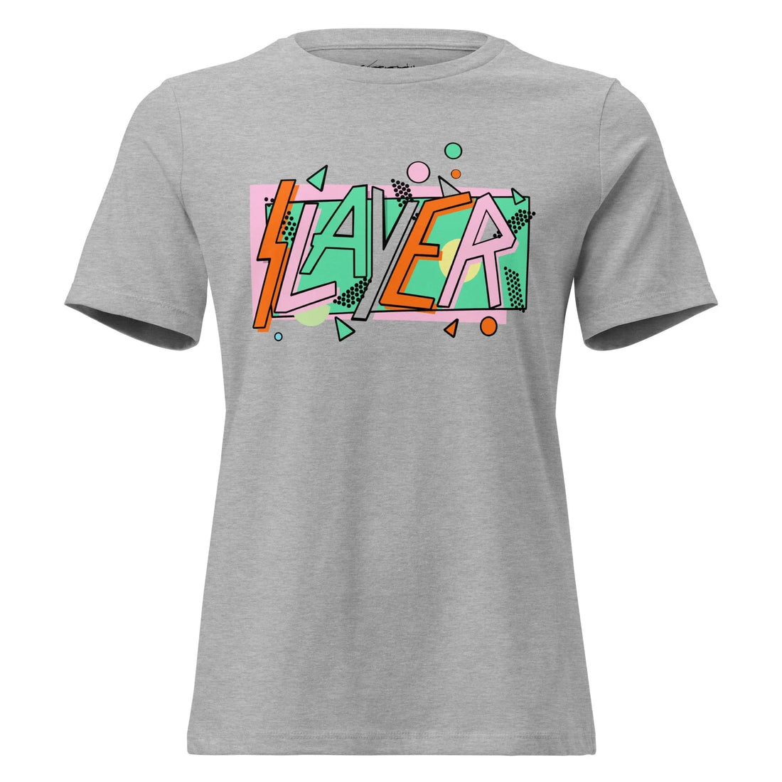 Dyed in a muted dusty seafoam, this tee channels a late-80s "Memphis Design" aesthetic with a vibrant, ironic central graphic. Contact us with accessibility feedback, we'd love to help!