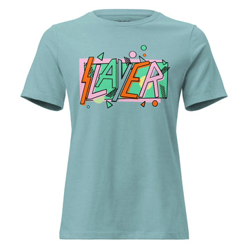 Dyed in a muted dusty seafoam, this tee channels a late-80s "Memphis Design" aesthetic with a vibrant, ironic central graphic. Contact us with accessibility feedback, we'd love to help!