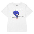 Have u evr went fast Women's Tee - The crudely drawn cobalt blue (#3F48CC) figure with misshapen spikes and red blob shoes (#ED1C24) paired with the gramatically incorrect text.