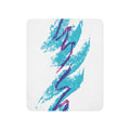 Jazzy 90s Sherpa Blankets in Retro Mall Turquoise. REACH Compliant, Zero-Wastewater Printing, Made-to-Order (Zero Overproduction).
