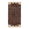 Mandala Beach Towel in Earthy Bohemian Slate. REACH Compliant, Zero-Wastewater Printing, Made-to-Order (Zero Overproduction).