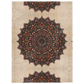 Mandala Plush Blanket - The massive, perfect radial symmetry of the central medallion anchored by deep charcoal onyx (#292929) linework against the sandy parchment field (#DBC2A0).