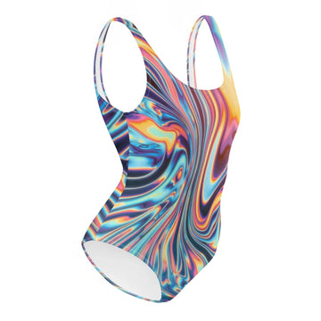 Metallic Flow One-Piece Swimsuit