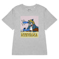 Nirvana Women's Tee in Obsidian Slate & Grunge Gold. GOTS Certified, OCS Certified, Eco-Certified Inks.