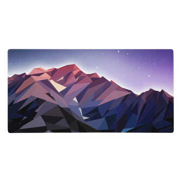 This sophisticated low-poly landscape constructs a sprawling mountain range from sharp, angular geometric facets that simulate three-dimensional depth. Contact us with accessibility feedback, we'd love to help!