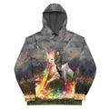 Merging surreal fantasy with internet meme culture, this chaotic graphic depicts a stoic Asian political figure in an olive drab military coat riding a muscular white unicorn. Contact us with accessibility feedback, we'd love to help!