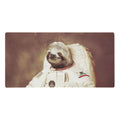 Rendered in the style of a classical oil painting, this whimsical portrait features a serene sloth in a bulky Antique Parchment astronaut suit against a mottled Sepia Truffle backdrop. Contact us with accessibility feedback, we'd love to help!