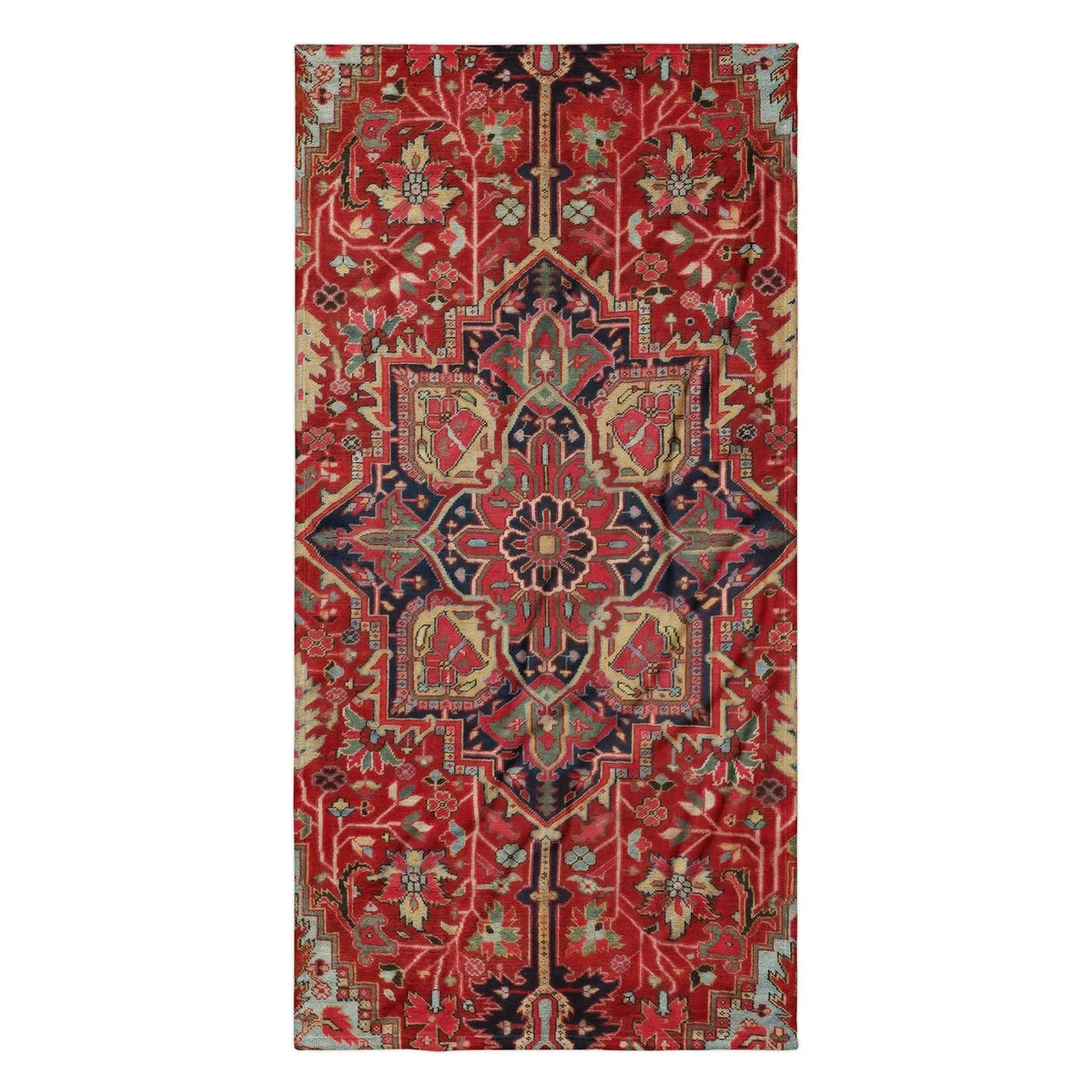 Mimicking a traditional Persian rug, this photorealistic design features a rich deep persian red field saturated with ornate motifs. Contact us with accessibility feedback, we'd love to help!