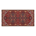 A high-fidelity reproduction of a traditional Persian-style rug anchors this design in a rich cardinal crimson base. Contact us with accessibility feedback, we'd love to help!