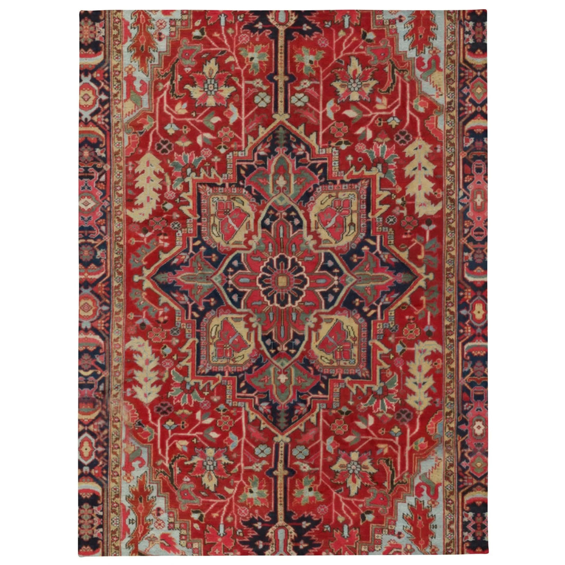 This photorealistic design mimics the intricate weave of a traditional Persian rug, centering on a grand geometric medallion with concentric floral layers. Contact us with accessibility feedback, we'd love to help!