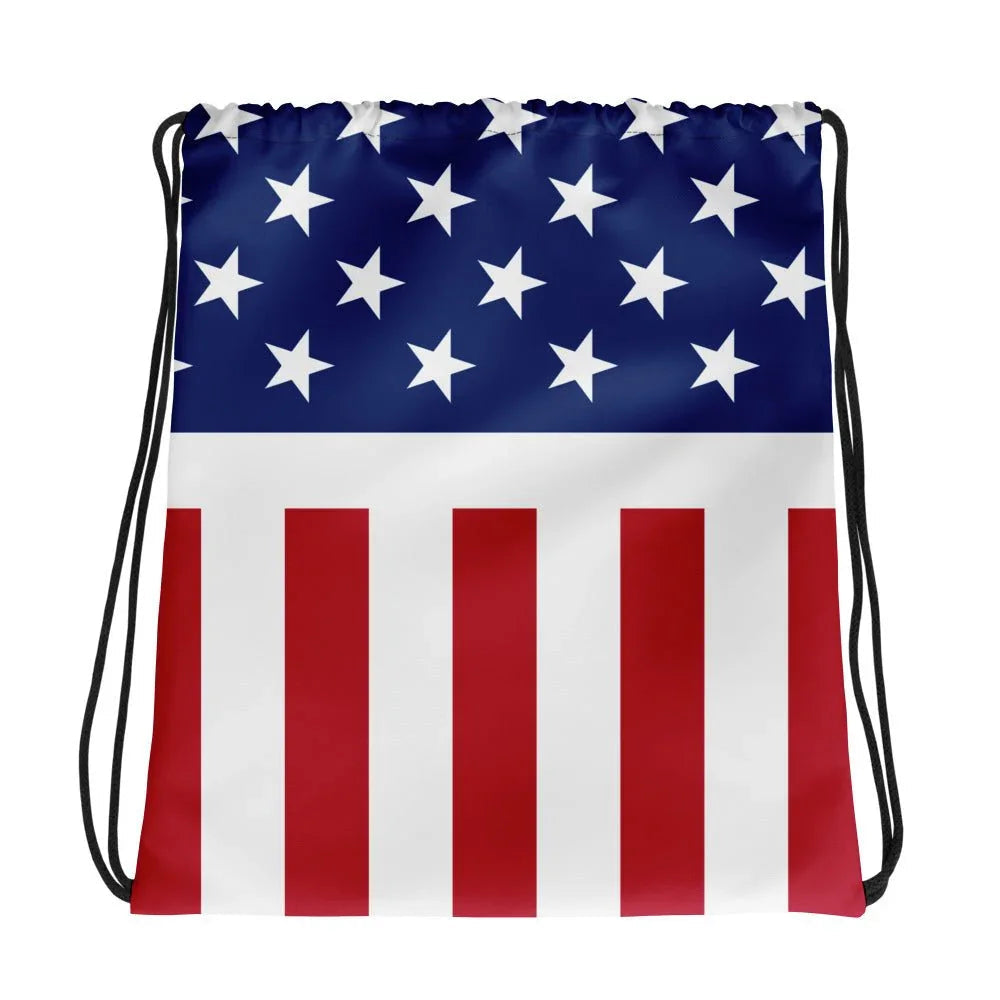 USA Flag Drawstring Bag - Shirtwascash